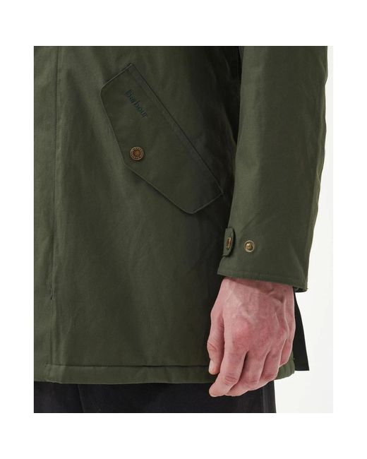 Barbour Mac-jacke mit abnehmbarer kapuze und gestepptem futter in Green für Herren