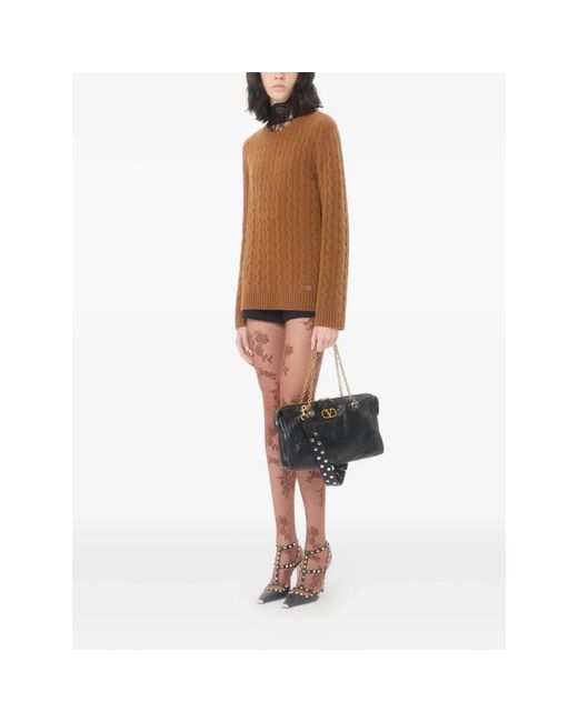 Valentino Brown Round-Neck Knitwear