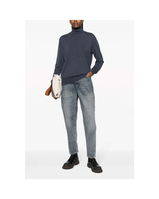 Brunello Cucinelli Blue Turtlenecks