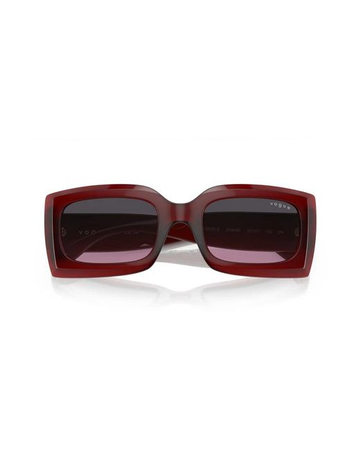 Vogue Purple Mutige rote sonnenbrille mit blumenarmen