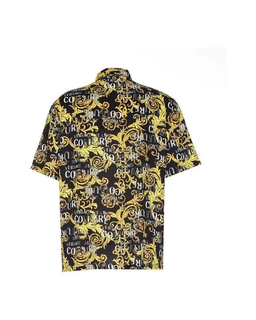 Versace Jeans Couture Yellow Short Sleeve Shirts for men