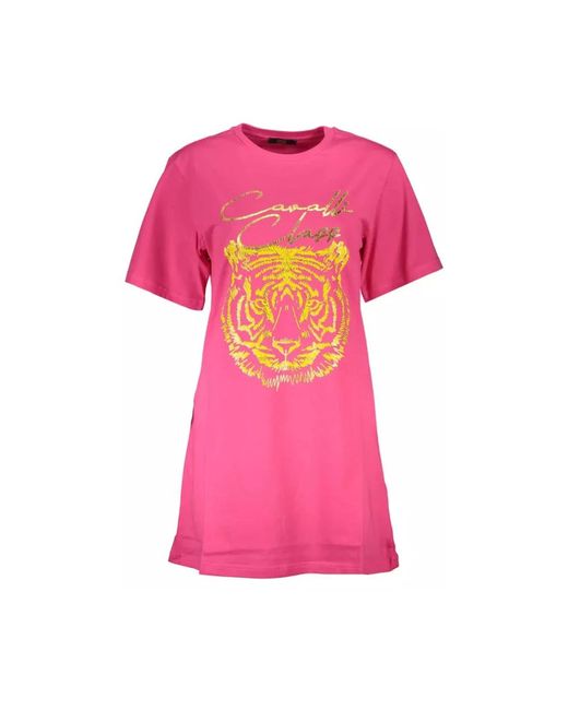 Top e t-shirt rosa in cotone di Class Roberto Cavalli in Pink