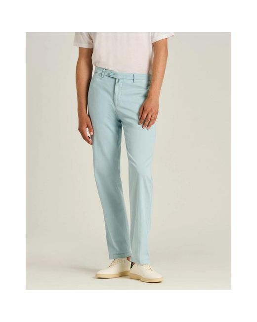 Kiton Broeken ,Blauw ,Katoen Cotton Chino Broeken in het Blue voor heren