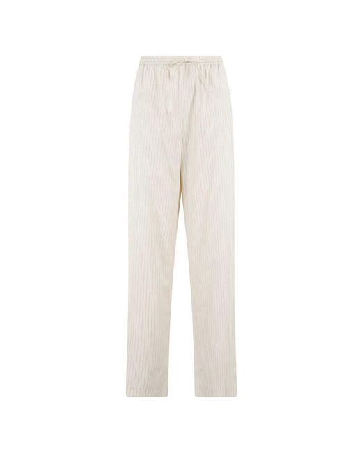 Loulou de Saison White Gestreifte Hose Mit Elastischem Bund