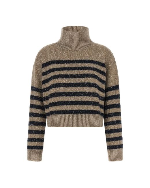 Brunello Cucinelli Trui Met Col in het Gray