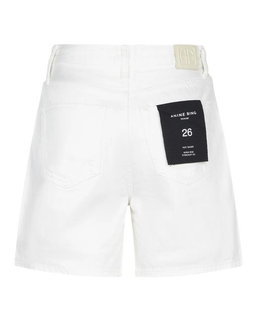 Anine Bing White Denim Shorts for men