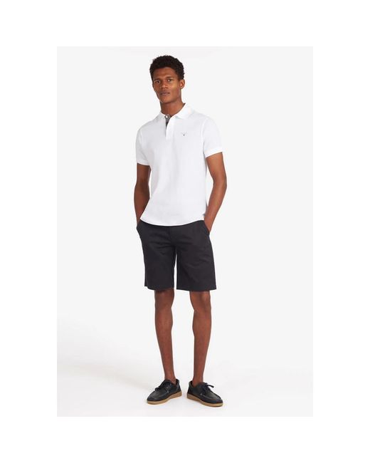 Barbour Tops ,Wit ,Katoen Tartan Piquet Polo Shirt in het White voor heren