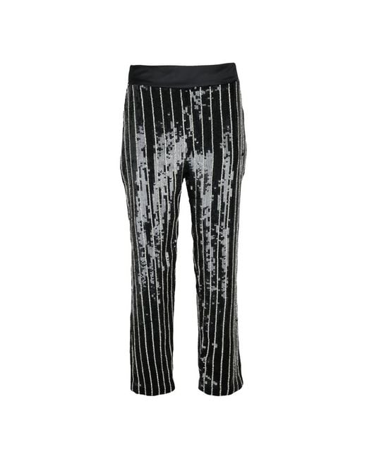Straight Trousers Elisabetta Franchi de color Black