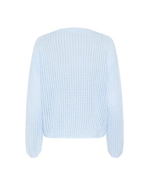 Kaffe Round-Neck Knitwear in het Blue