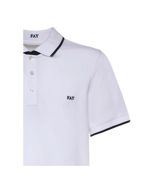 Fay White Polo Shirts for men