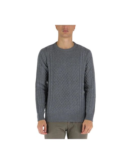 Guess Gray Round-Neck Knitwear for men