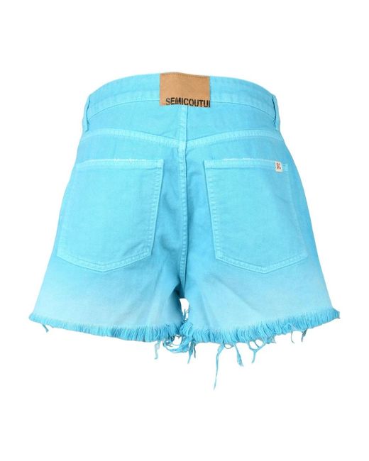 Semicouture Blue Denim Shorts