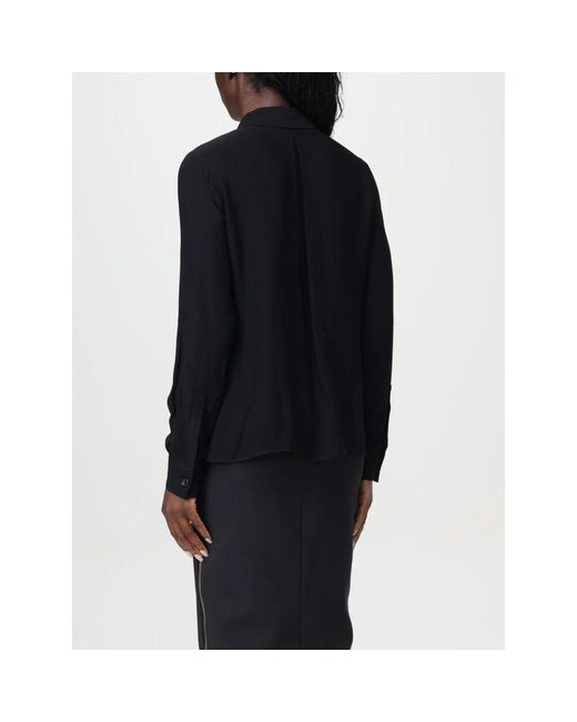 Elisabetta Franchi Black Weiße Seidenbluse Mit Taschen