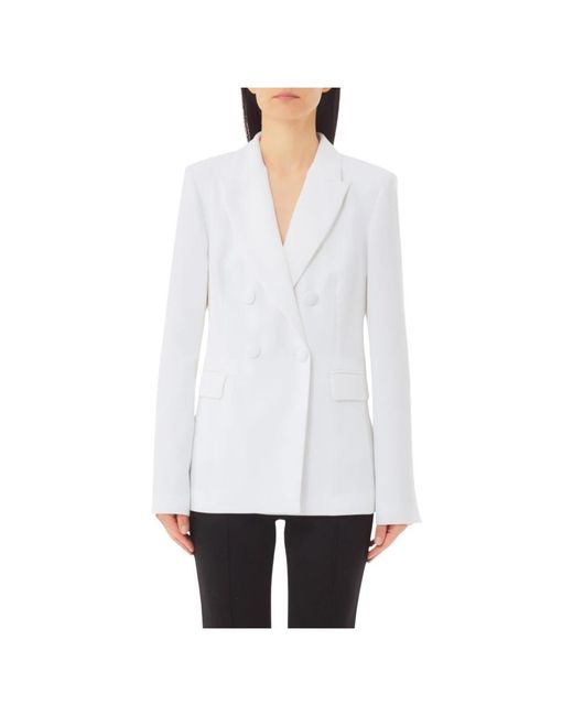 Liu Jo Jassen ,Wit ,Double-Breasted Witte Blazer Met Revers in het White