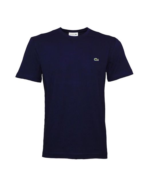 Lacoste Klassisches baumwoll logo t-shirt in Blue für Herren