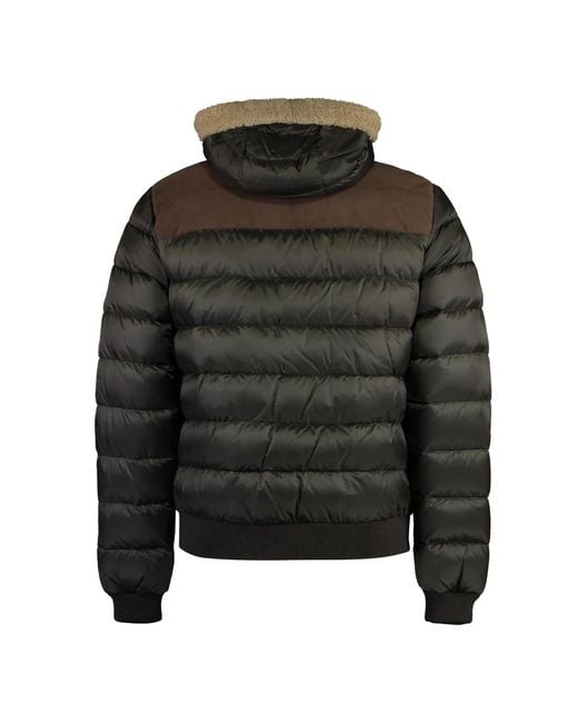 Moorer Daunenjacke mit lederpanel in Brown für Herren