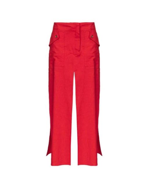 Pinko Red Cropped Trousers