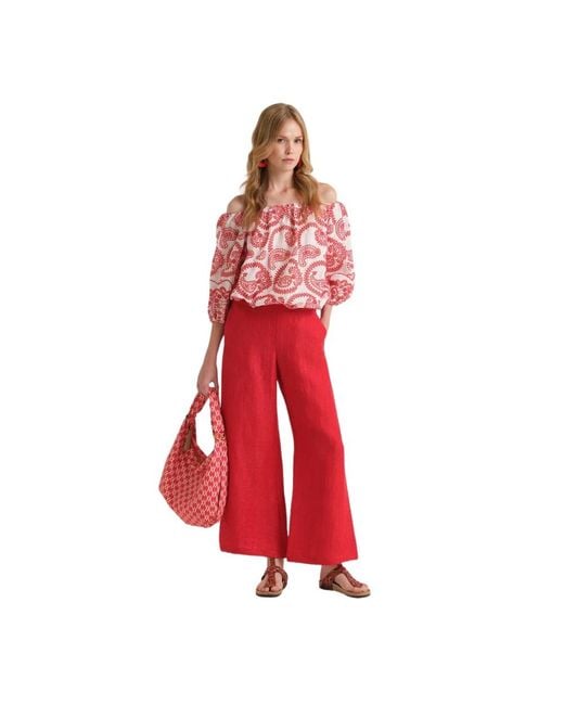 Maliparmi Red Wide Trousers