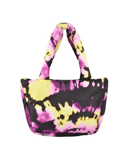 MSGM Purple Nylon Handtasche Mit Abnehmbarer Mini-Clutch