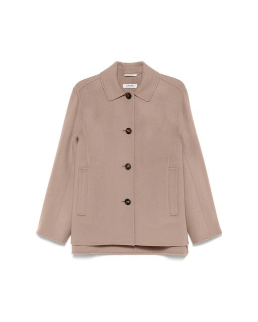 Max Mara Single-Breasted Coats in het Brown