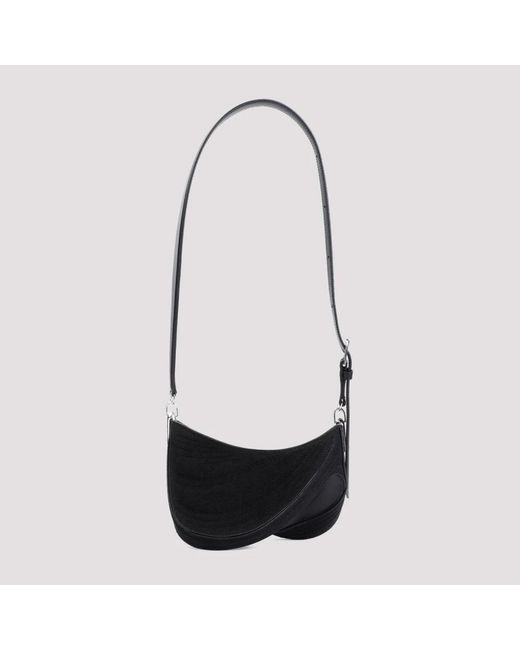 Mugler Black Curve Handbag With Adjustable Strap