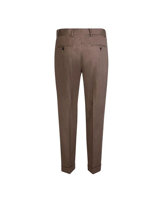 Dell'Oglio Brown Slim-Fit Trousers for men