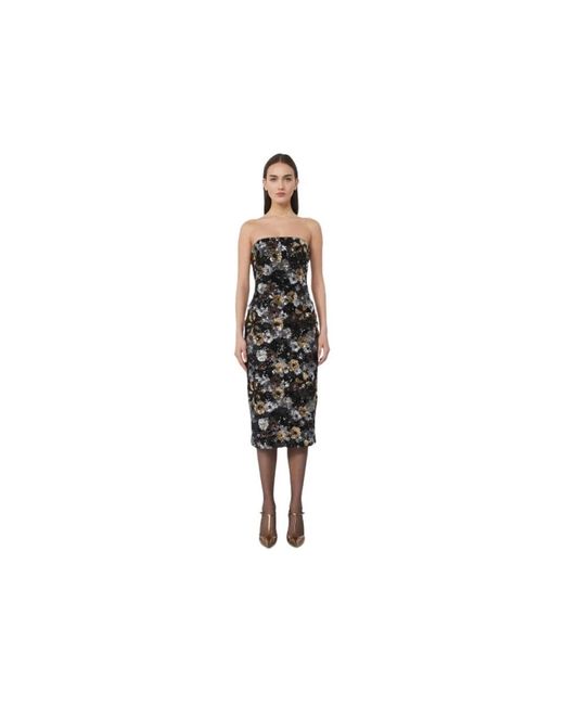 Max Mara Black Array Midikleid