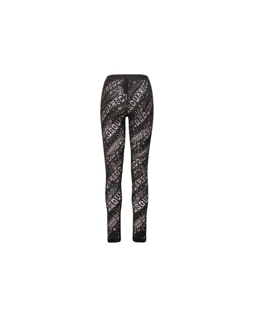 DSquared² Broeken ,Zwart ,Katoen Slim-Fit Broeken in het Black