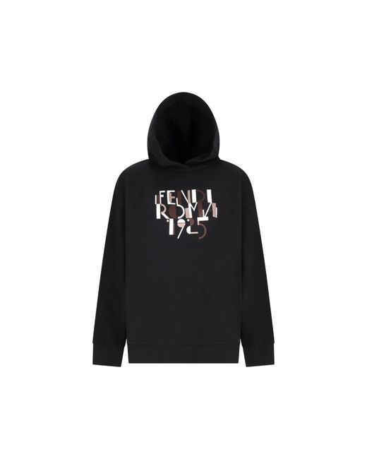 Fendi Hoodies & Sweatvesten ,Zwart ,Katoen Roma Sweatshirt 192 in het Black