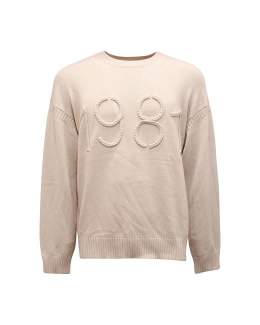 Armani Natural Round-Neck Knitwear for men
