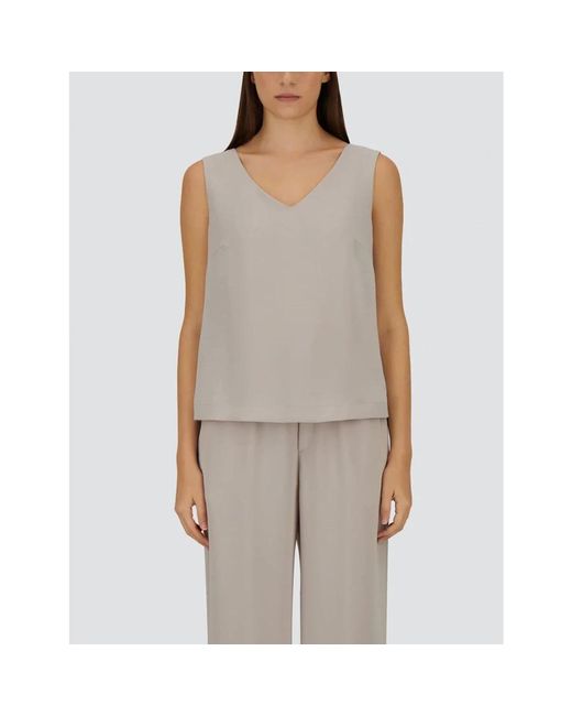 Herno Brown Sleeveless Tops