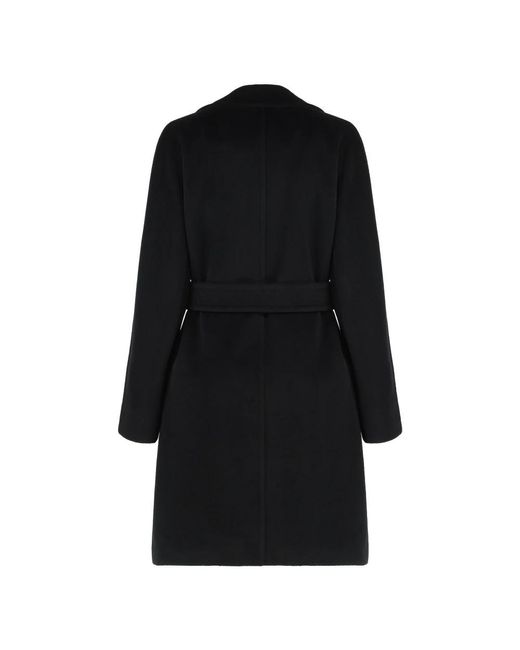 Max Mara Jassen ,Zwart ,Wol Wollen Mantel Van Beverstof in het Black