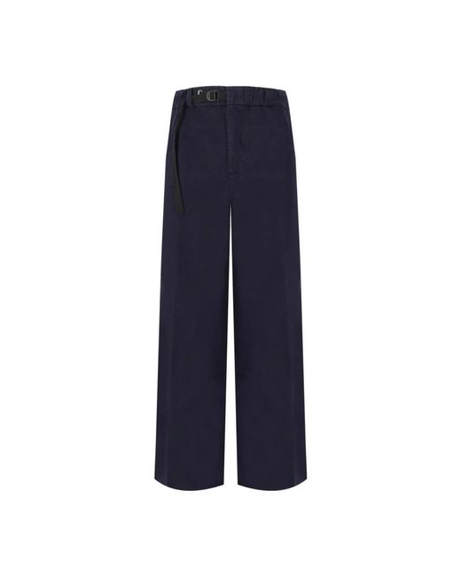 Wide Trousers White Sand de color Blue