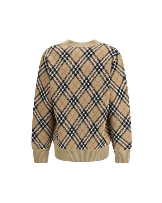 Burberry Truien & Vesten ,Wol Archivio Check Wollen Vest in het Natural