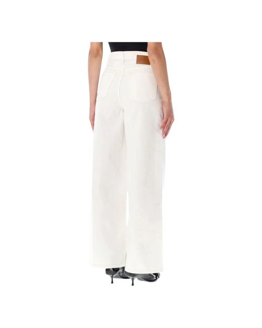 Ganni White Wide Jeans