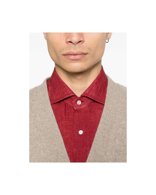 Isaia Red Casual Shirts for men