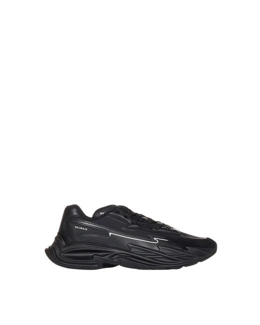 Sneakers run-row in ecopelle di Balmain in Black da Uomo