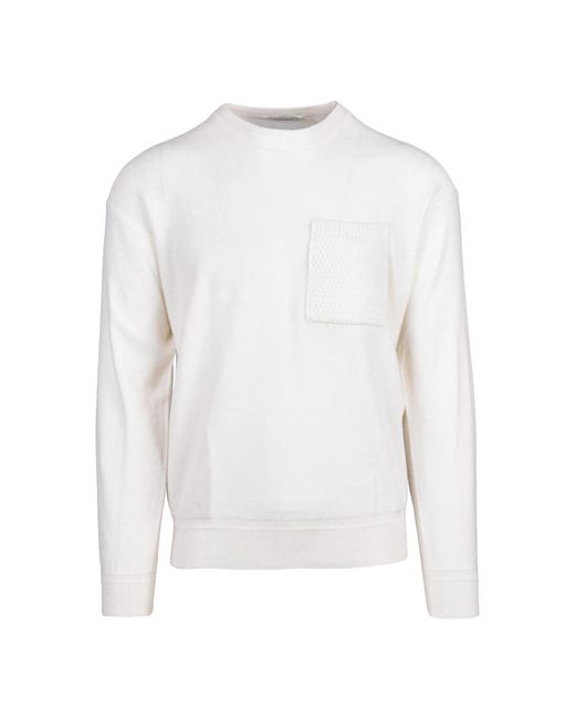 Kangra White Round-Neck Knitwear for men