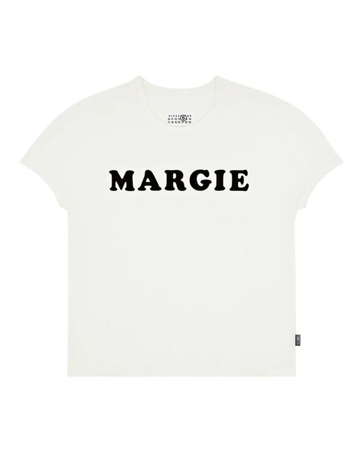 MM6 by Maison Margiela White T-Shirts