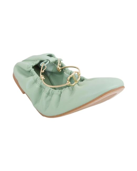 Twinset Green Ballerina Shoes