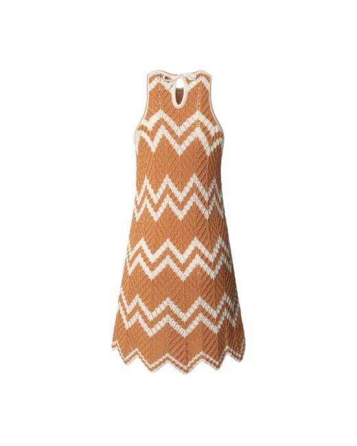 Pepe Jeans Brown Knitted Dresses