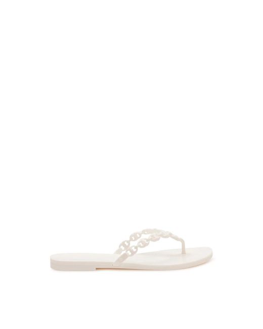 Tory Burch White Flip Flops
