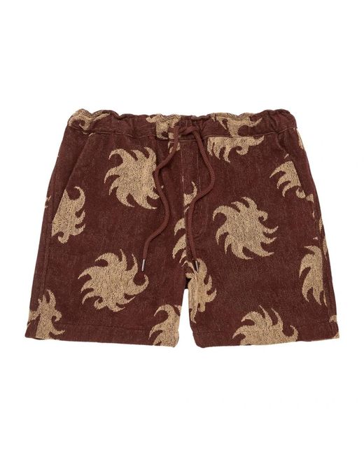 Oas Korte Broeken ,Bruin ,Casual Terry Shorts Voor Mannen in het Brown voor heren
