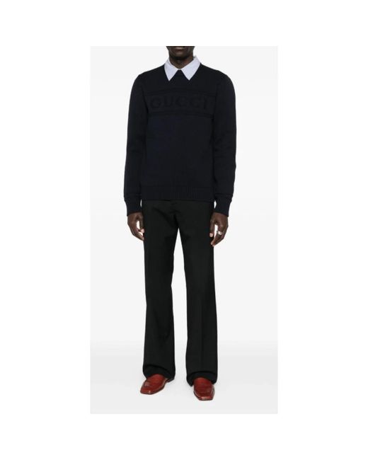 Gucci Black Round-Neck Knitwear for men