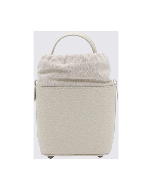 Maison Margiela Gray Greige Leder Eimer Tasche