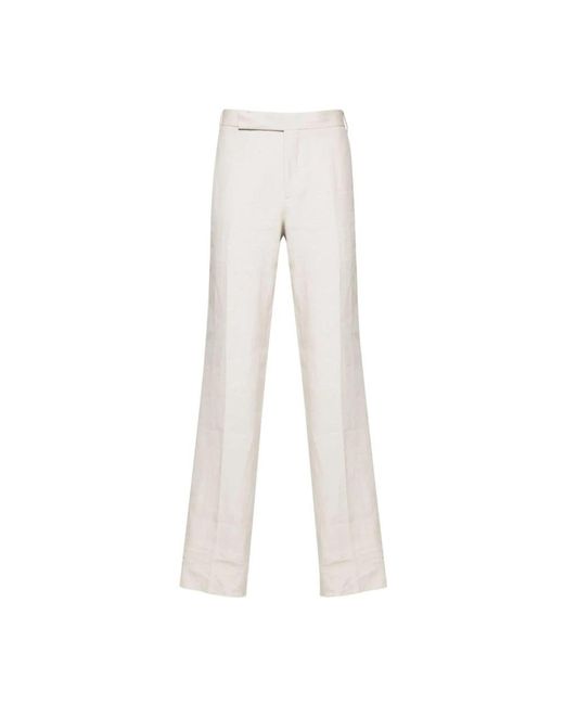 Lardini White Straight Trousers for men