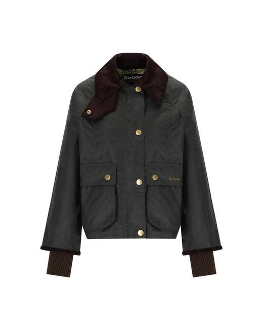 Barbour Black Beadnell Wax Cropped Jacket