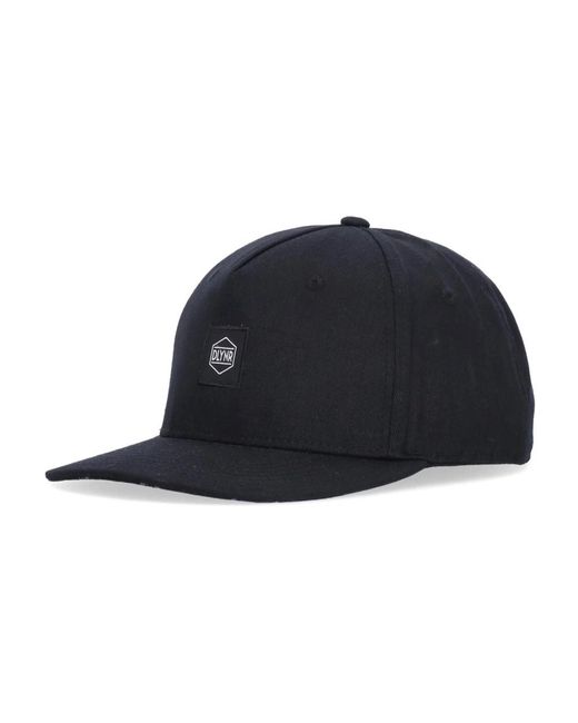 DOLLY NOIRE Accessoires ,Zwart ,Katoen Platte Klep Pet Zwart Katoen Logo in het Blue voor heren