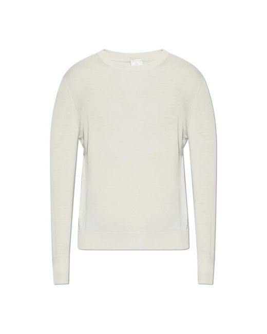 Eleventy Wollpullover mit rundhalsausschnitt in White für Herren