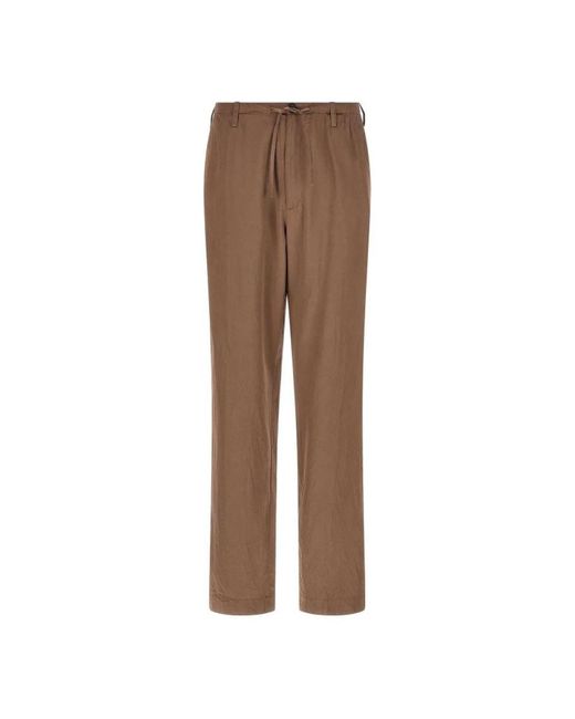 Dries Van Noten Brown Straight Trousers for men